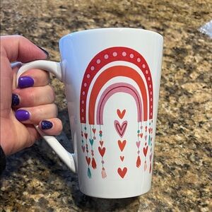 NEW Tall Rainbow Heart Mug